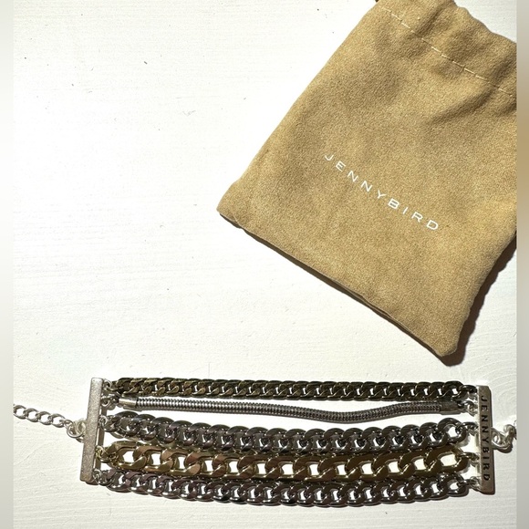 Jenny Bird multi chain bracelet, gold and silver. NEW - Picture 2 of 3